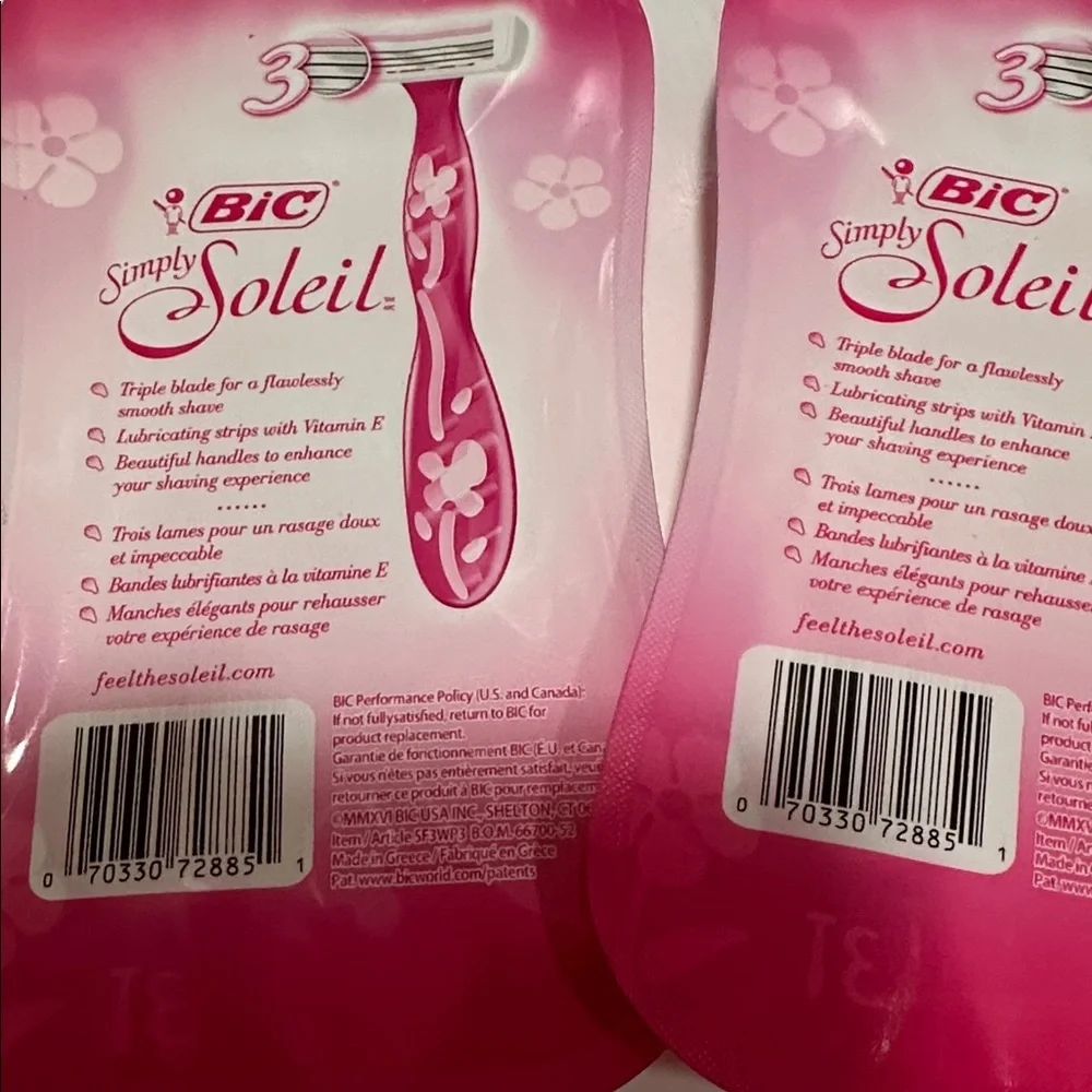 Women’s Bic Simply Soleil Disposable Razors 2 pack 3 razors each pack